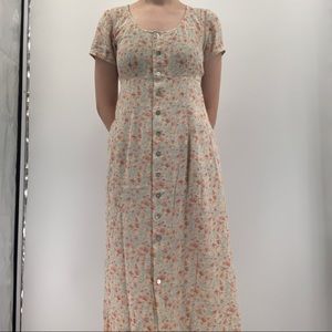 Ann Taylor Floral Button-Down Midi Dress